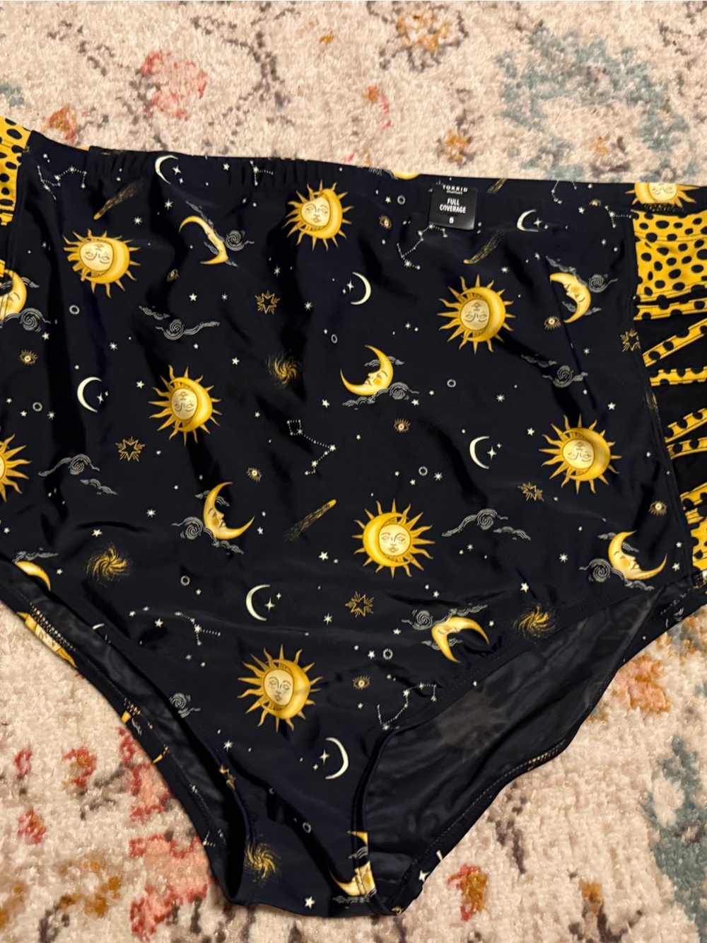 torrid Black Mini Skirt with Yellow Sun & Moon Print
